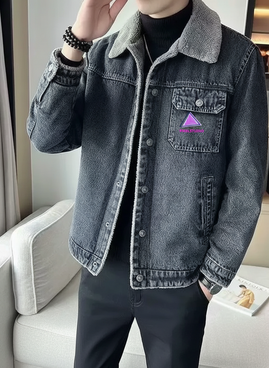 Buy Pixel Studio Slim-Fit Style Winter Denim Jeans Jacket