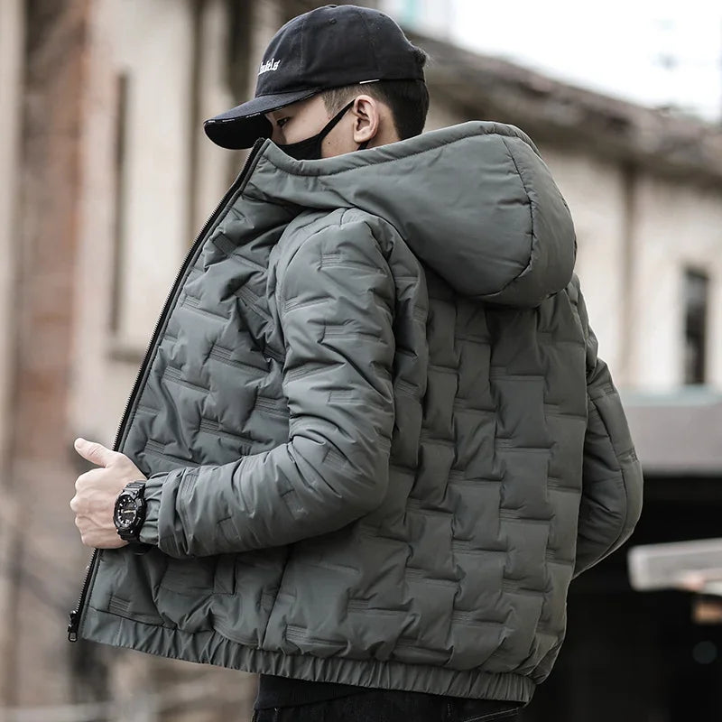 Pixel Studio Men's Loose Fit Hooded Windbreaker Jacket