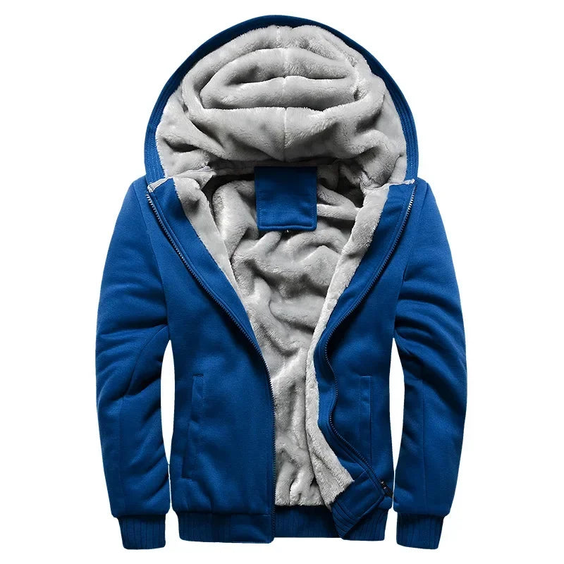Men's Winter  Plus Velvet Fleece Hodded Jacket