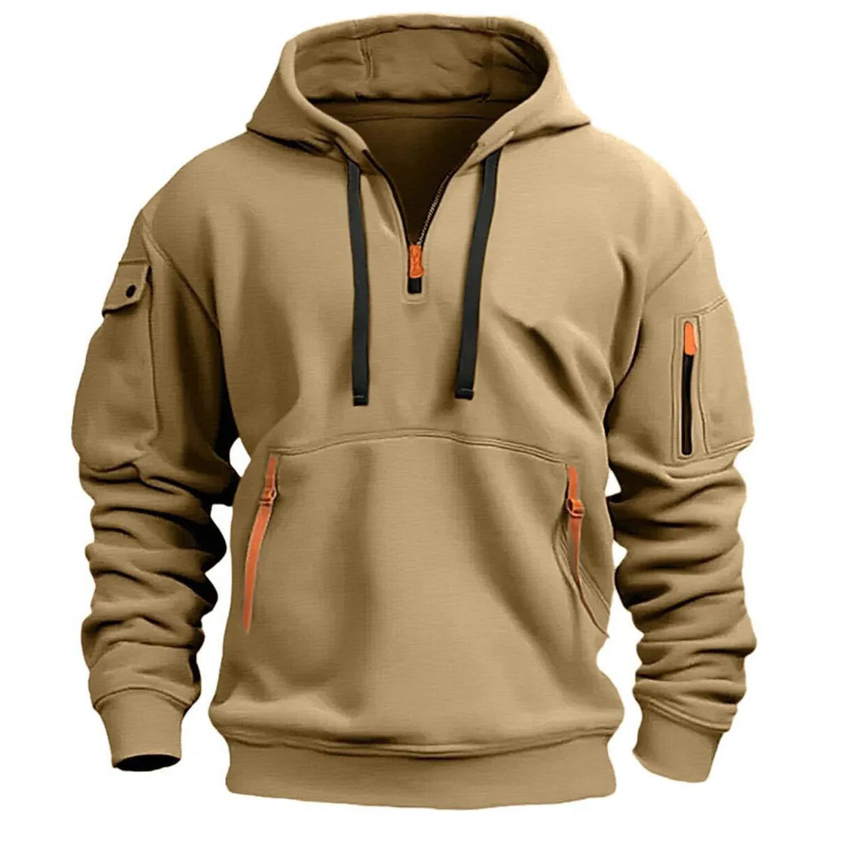Pixel Studio Men's Solid Fleece Hooded Zip-Up Hoodie