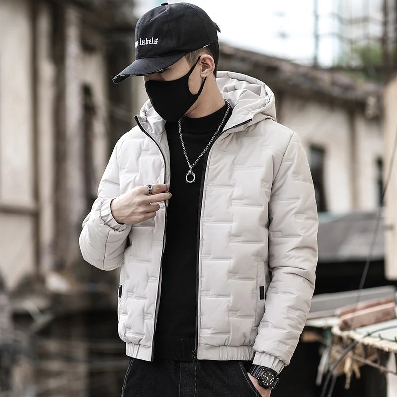 Pixel Studio Men's Loose Fit Hooded Windbreaker Jacket