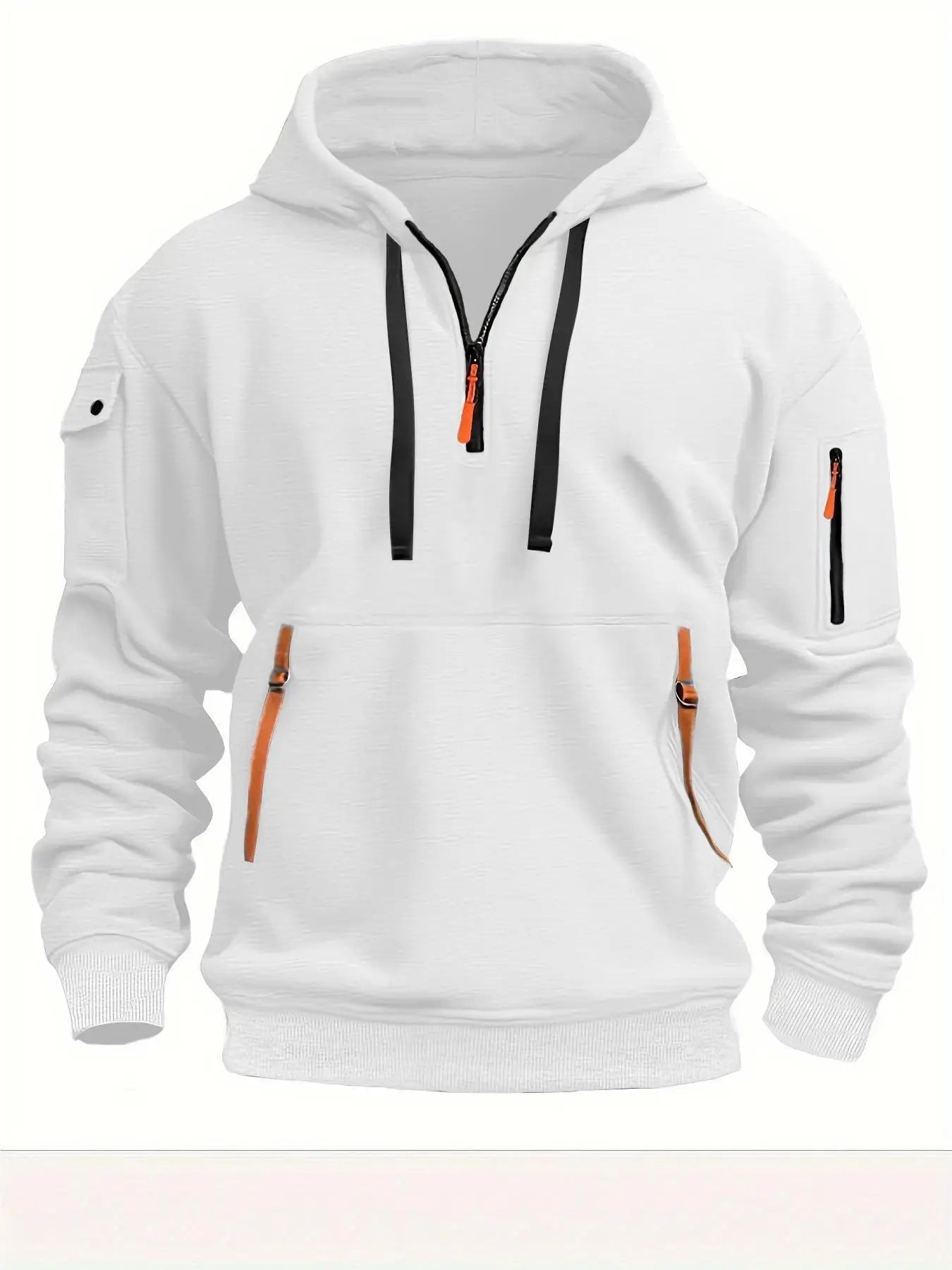 Pixel Studio Men's Solid Fleece Hooded Zip-Up Hoodie