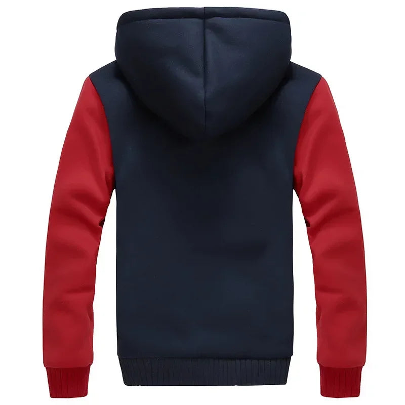 Men's Winter  Plus Velvet Fleece Hodded Jacket