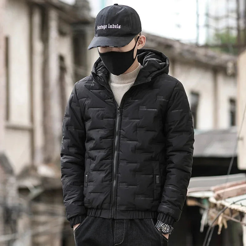 Pixel Studio Men's Loose Fit Hooded Windbreaker Jacket