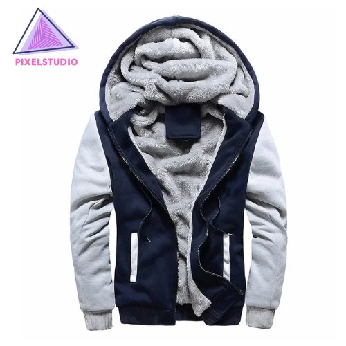 Men's Winter  Plus Velvet Fleece Hodded Jacket